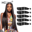 HCDIVA 5 Pcs Hot Sale Hair Weaving Unprocessed 100 Human Virgin Hair Brazilian Virgin Hair No Shedding Straight Hair Weave Bundle
