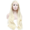 Anogol Long Loose Wave Peruca Laco Sintetico Glueless Heat Resistant Fiber Natural Hair Wigs Light Blonde Synthetic Lace Front Wig