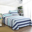 Yingxin textile cotton bedding high count high density cotton twill double bed 230 250 left bank light blue blue
