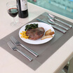 Po You Ni kitchen mats PVC insulated mats non-slip table mats restaurant anti-hot stove mats put tableware mat 4 piece single box four corners pattern DQ9034-1