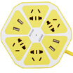 Jishun jishun JSW-6J 18 m 4-bit 5-hole with 4-bit USB smart socket Creative socket fruit outlet lemon socket plug panel row yellow