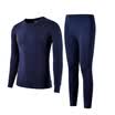 Playboy Qiuyi Qiuku Mens Thin Cotton Thermal Underwear Set Round Collar Foundation Bottom Lingerie Cotton Sweater Navy XXL
