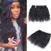 Malaysian Natural Wave human Hair 4 Bundles hair extensions Natural color 1b Non remy hair weave bundles