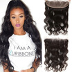 Malaysian Body Wave Hair Lace Frontal Closure 134 Free Part Ear to Ear Non-Remy Human Hair Closures Natural Color