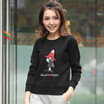 Antarctic nanjiren sweater female casual wild shirt round neck long-sleeved printing jacket spring black XL