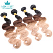 Indian Ombre Hair Body Wave 7A Unprocessed Virgin Hair 3 Bundles Virgin Indian Hair Ombre Human Hair Weave 3 Bundles Deals