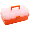 Forgestar 14-inch Home Handheld Storage Box Orange Three-layer Art Kit Parts Medicine Box G569