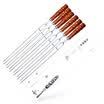 Klein Barbecue Accessories Stainless Steel Grill Bakelite Double Pavé Rooster Fork Rooster Lamb Fork Barbecue Grill Barbecue Iron Cut Tool 6 Pack KLB1146