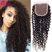 Sassy Girl Hair Malaysian Curly Closure 4x4 Free Part Swiss Lace Kinky Curly Closure Malaysian virgin Human Hair Lace Closures 10-