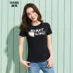 Semir Semir short sleeve T-shirt summer round neck print Korean version of the cotton half-sleeved T-shirt 12216000005 black L