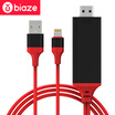 BIAZE Apple lightning switch hdmi HD conversion line ipad connection projector video line big screen watch HD play game R5 red