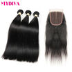 Brazilian Virgin Hair With Closure Straight Hair 3 Bundles With Closure Brazilian Virgin Hair Lace Closure Straight Human Hair