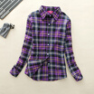 Hot Sale Autumn Winter Ladies Female Casual Cotton Lapel Long-Sleeve Plaid Shirt Women Slim Outerwear Blouse Tops Clothing