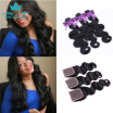 8A Body Wave Human Hair Bundles With Closure Indian Human Hair With Lace Closure