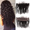 Indian Virgin Hair Natural Color 13x4 Lace Frontal Closure Deep Wave Pre Plucked With Baby Hair