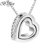 Classic Double Heart Necklaces Pendants Box Chain Necklaces Made With Austrian Crystals For Mother Girls Best Gifts