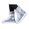 Pull back rain boots sets of men&women adult rain waterproof non-slip padded shoe cover HXL227 coffee 3XL