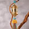 Kang car treasure car pendant car pendant jewelry turn through the wheel Tibetan Buddhist alloy turn round blue