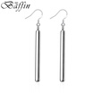 Fashion Long Bar Drop Earrings Silver Plated Statement Jewelry For Women