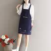 City plus CITYPLUS 2017 autumn&winter new women&39s art corduroy embroidery strap skirt CWQZ178354 blue L