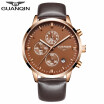 GUANQIN Mens watch top brand luxury chronograph luminous fashion mens sports leather quartz watch