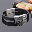 Fashion Jewelry Male Accessories Cowide Leather Vintage Stainless Steel Bracelets Halle Bracelet for Cool Man