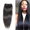 4x4 Free Part Malaysian Straight Lace Closure 120 Density Remy Hair Natural Black Human Hair 8"-20"