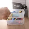 LIXIN small stackable desktop storage box cosmetic storage box jewelry box office simple plastic storage box combination three-piece LX8760