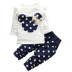 2pcs Baby Girls Cotton Shirt Topspants Outfits Set Polka Dot Kids Clothing suit