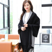 STORY Of SHANGHAI Ladies&39 Solid Color Scarves Wrinkled with Red&White Knit Wearable Shawl Gray