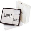 Sanli combed cotton Zhen perfect color embroidered towel bath towel bath gift set of 3 gift bag white
