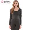 City beauty lady warm underwear solid color round neck seamless Slim autumn clothes warm pants warm sets 090605 smoke gray purple uniform