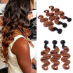 Brazilian Body Wave Ombre Hair 4 Bundles 100 Human Hair Weave 1B30 Color 2 Tone Virgin Hair Weave Can Be Curly&Dyed