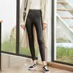 City plus CITYPLUS 2017 autumn&winter new women&39s art wild leather pants small text loose waist Leggings CWKX179461 black L