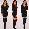 NEW Women Dress Autumn Winter Bodycon Cocktail Dress Long Sleeve Mini Dress