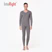 INTERIGHT Qiu Qiu Qiu pants male Modal cotton V-neck thermal underwear basic set deep horse gray XXL