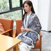 Yimihuasha scarf women spring&summer sunscreen air conditioning shawl autumn&winter warm scarf scarf dual-use bird blue