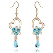 Austrian Crystal Water Drop Earrings Fashion Jewelry Heart Hanging Earring For Women 6807