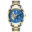 Luxury Business Mens Fully automatic Mechanical watch Moon phase&Stars Pierced Transparent mens watches
