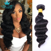 Loose Deep Wave 1 Bundle Brazilian Virgin Hair Weave Human Hair Extensions 100g Natural Black 1B