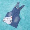 Cute Cat Baby Kids Boys&Girls Toddler Denim Jeans Overalls Dress Skirt Clothes