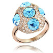 Austrian Crystals Ring Rose Gold Color Engagement Rings for Women Wedding Trendy Jewelry Mushroom Shape 4166