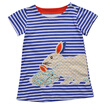 NEW Pretty Kids Baby Girls Cute Bunny Navy White Striped Cartoon Fashion Dress
