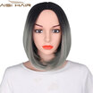 AISI HAIR 8 Color Ombre Wig Synthetic Hair Short Wigs for Black Women Bob Straight Hair