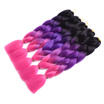 Synthetic Jumbo Braid Hair 5pcslot High Temperature Kanekalon Fiber for Twist Braiding Hair 24" Black-purple-rose red