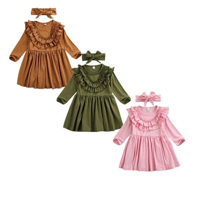 Toddler Kids Baby Girls Dress Kids Solid Color Party Dress Headband Fall Autumn Clothes Outfits 1-6Y
Toddler Kids Baby Girls Dress Kids Solid Color Party Dress Headband Fall Autumn Clothes Outfits 1-6Y