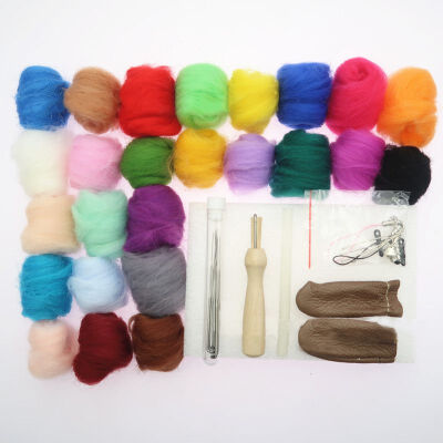Needle Felting Hand Spinning DIY Craft Materials&25 Colors Fibre Wool Yarn Roving Needle Felting Tool
Needle Felting Hand Spinning DIY Craft Materials&25 Colors Fibre Wool Yarn Roving Needle Felting Tool