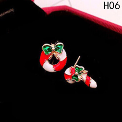 Elk Earrings Christmas Tree Snowman Deer Christmas Series Earrings Female