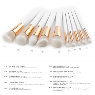 Fashion White Makeup Brushes Set Cosmetics Makeup Tool Powder Eyeshadow Cosmetic Set 2017