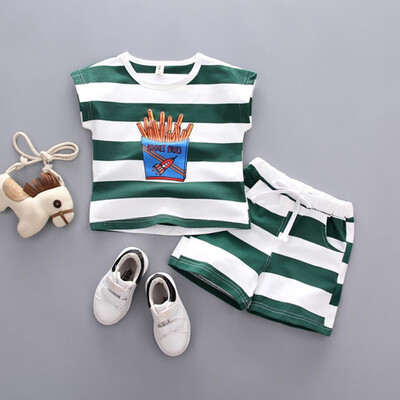 Summer Casual Baby Boys Girls Short Sleeve Stripe Print T-shirt TopsShorts Costume Set
Summer Casual Baby Boys Girls Short Sleeve Stripe Print T-shirt TopsShorts Costume Set